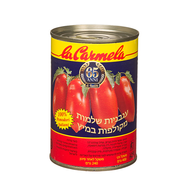 עגבניות שלמות מקולפות במיץ 400 גרם