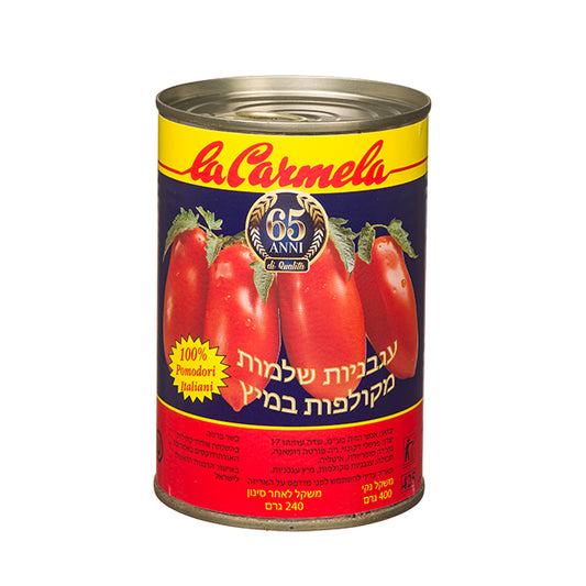 עגבניות שלמות מקולפות במיץ 400 גרם